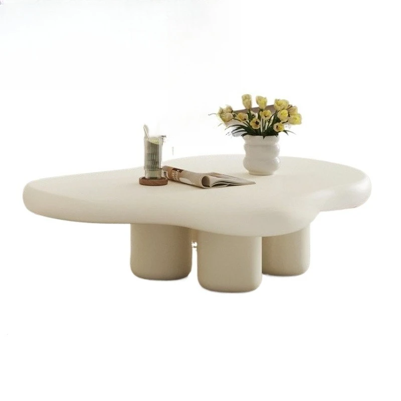 

Cloud coffee table household simple modern small apartment living room special-shaped table cream wabi sabi wind tea table