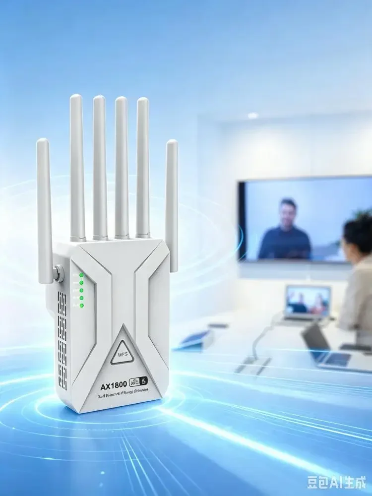 KEBIDUMEI Wzmacniacz Sygnału WiFi 1800Mbps z 6 Antenami, Repeater 5GHz 2.4GHz, Sieć Dalekiego Zasięgu 1200Mbps WLAN do Biura i Domu — zdjęcie produktu 7