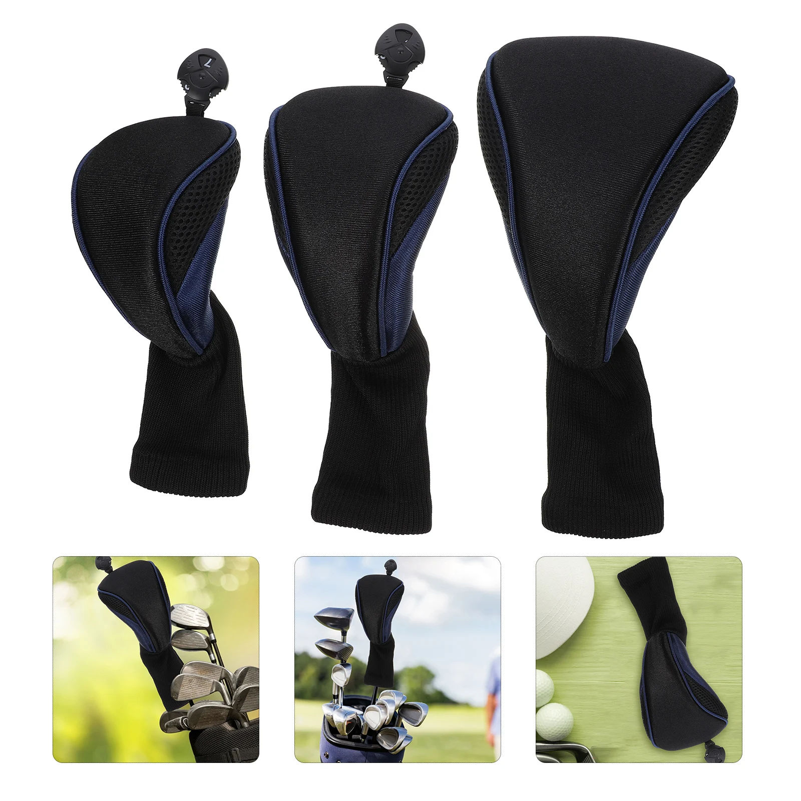 

3 Pcs Club Cover Golf Head Covers Mallet Putter Mesh Dropshipping Man