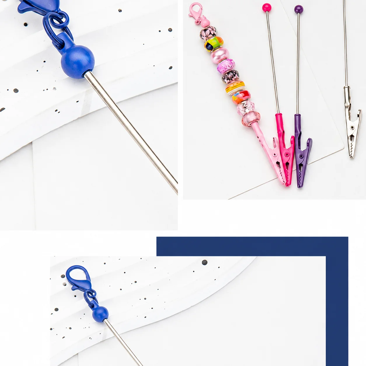 DIY Metal Clip Key Chain Electroplated Beadable Key Chain Clip Lobster Clasp Key Chain Drop Resistant Memo Card Holder For Small