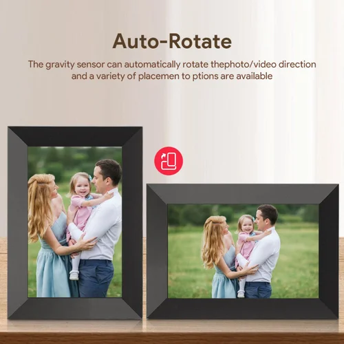 Imagen 2 del producto Marco de fotos digital Frameo Pantalla táctil WiFi inteligente de 10/8/7 pulgadas, álbum electrónico de decoración del hogar, regalo ideal para familiares y amigos