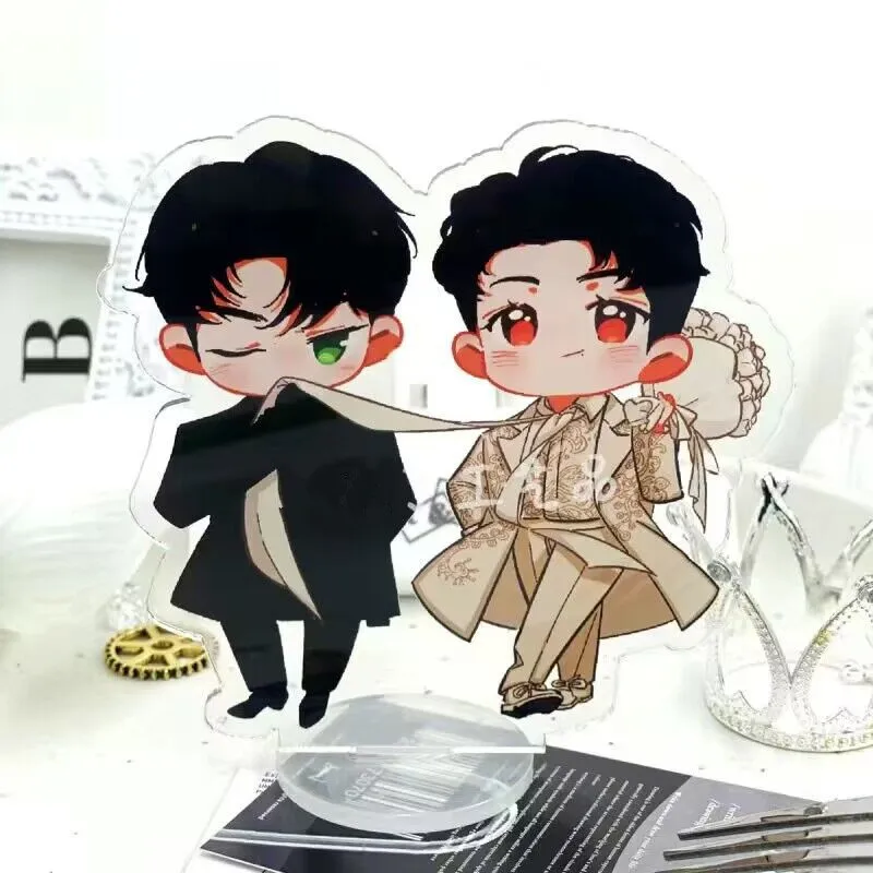 Xiao Zhan Wang Yibo Cute Keychain Acrylic Stand Figure Bo Jun Yi Xiao Cartoon Desk Decor Accessories  Jewelry Fans Gift