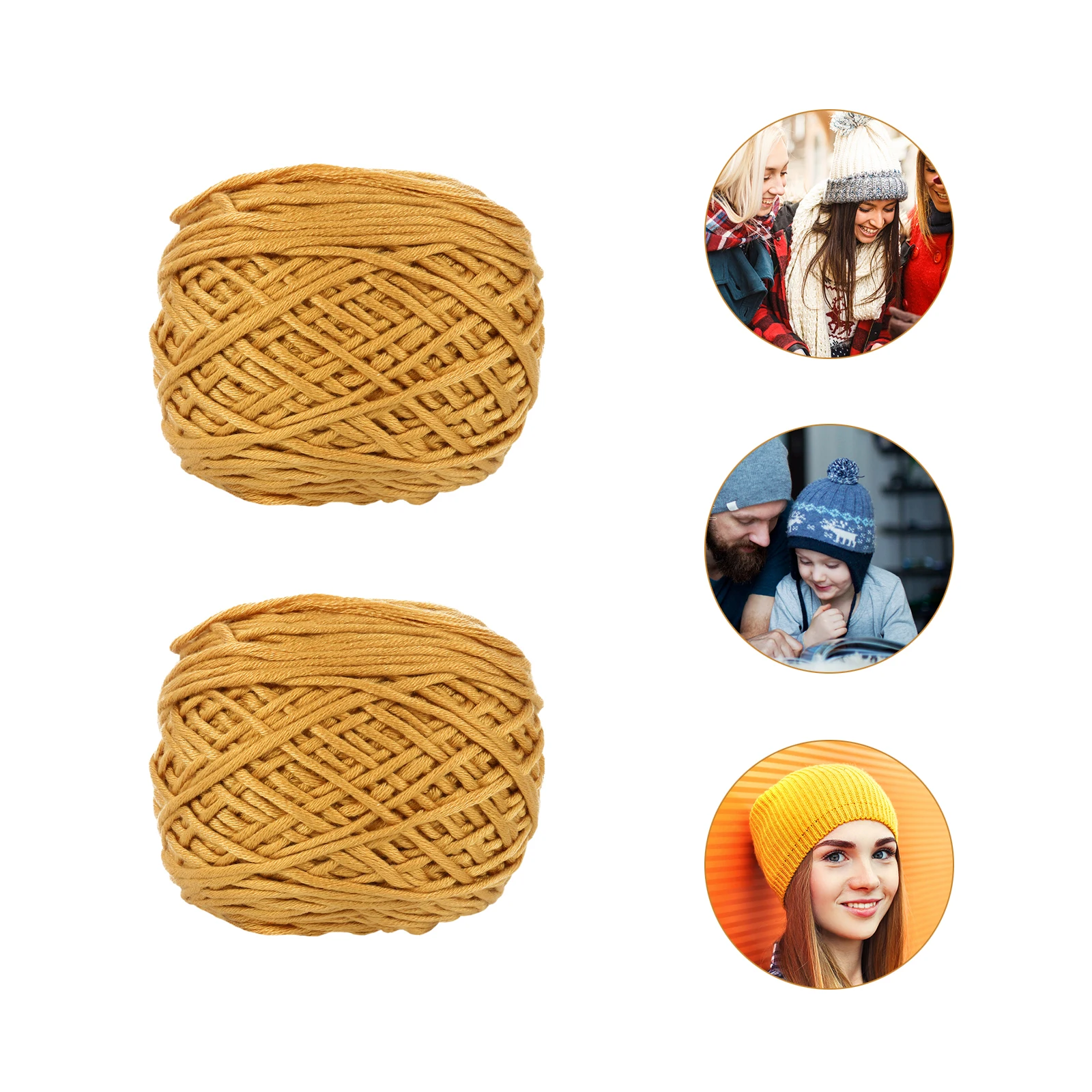 

2pcs 16 s Cotton Yarn Knitting Crochet Mohair Thick Skein White Wool Line Soft Touch Durability Decorative