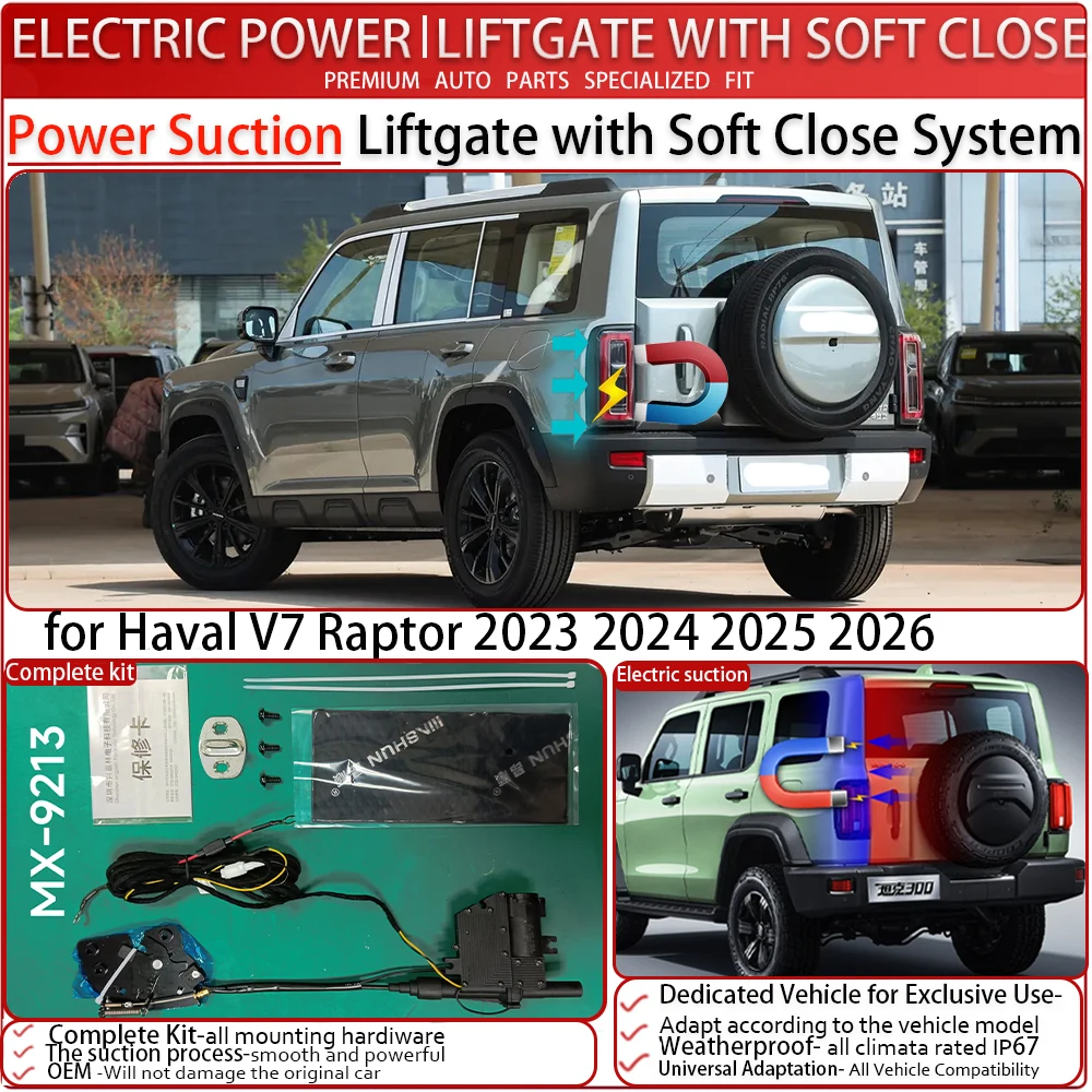 ZJCGO for Haval V7 Raptor 2023-2026 Automatic Power Liftgate with Soft Close Anti-Pinch  Waterproof Motor Fit  Simple Install