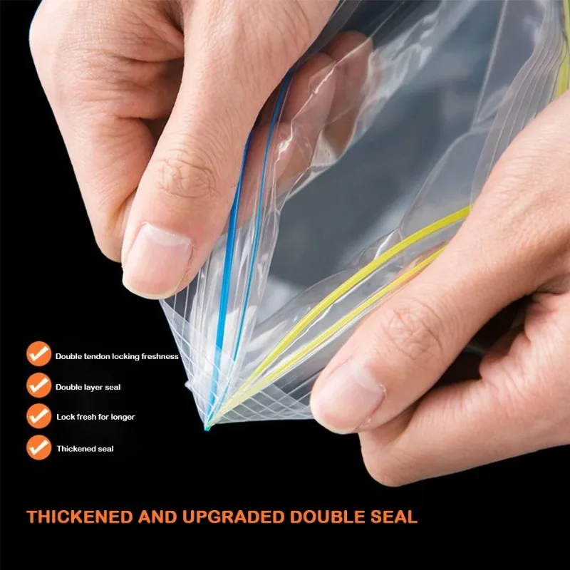 شفافة الغذاء الصف حقيبة التخزين قابلة لإعادة الاستخدام سعة كبيرة الغذاء مختومة حقيبة الغذاء غراد مانعة للتسرب الثلاجة الطازجة حفظ حقيبة