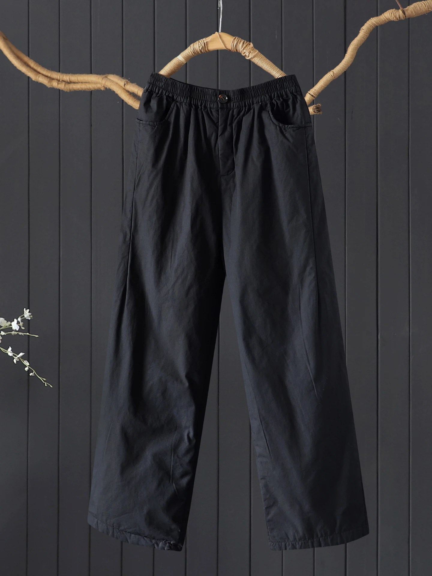 100% coton femmes pantalons décontractés nouveauté 2025 automne Style Simple couleur unie femme épais chaud pantalon droit M2124