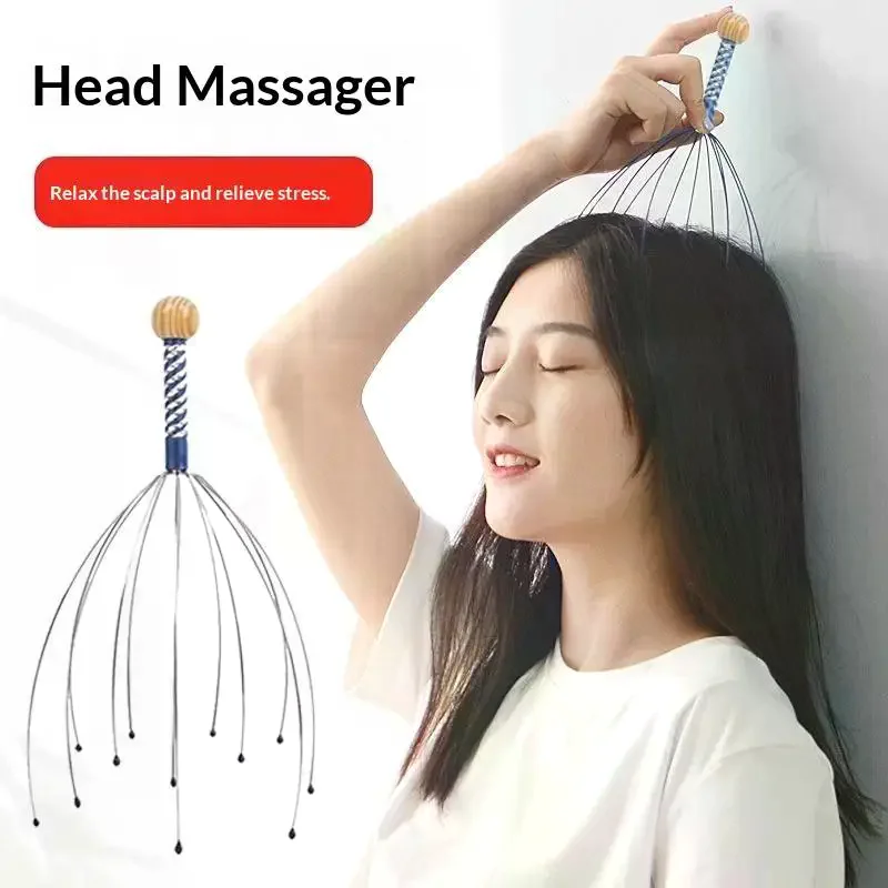 1Pcs Rubbing Scalp Relaxation Relief Body Massager Octopus Head Massager Scratcher Relieves Tension Health Care Tools