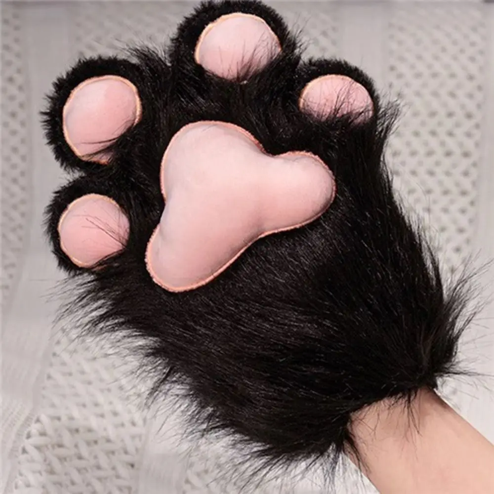 Fluffy Material Fursuit Paw Gloves Bear Style Cute Design Giant Wearable Wings Manga Inspired Cat Style Animal Shoes view 3