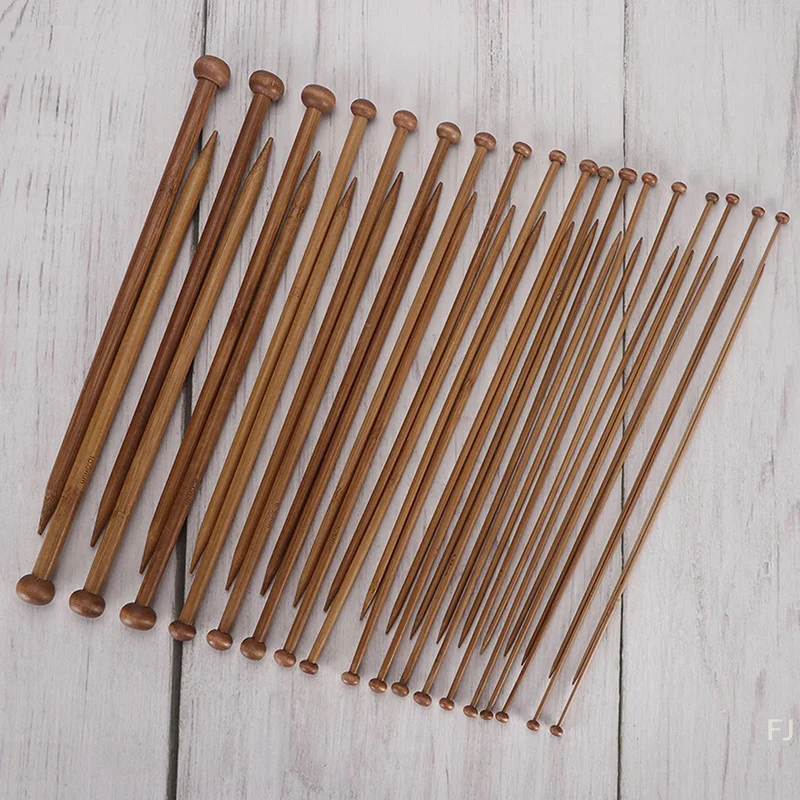 

[YU]18Pairs Bamboo Knitting Needles Set Single Pointed Wood Weaving Needles All-Season Sweaters & Blankets Craft Kit