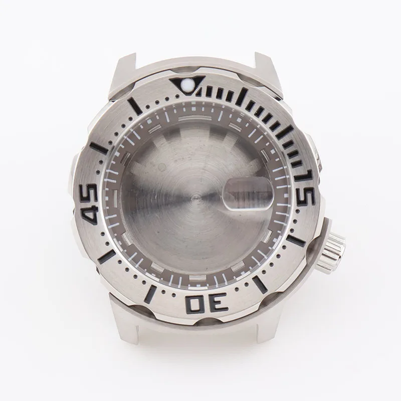 Stainless Steel 42mm Hardlex Crystal Orange Monsters Mans Diver Watch Case for Seiko Mod NH35 NH36 Movements Replacement Parts