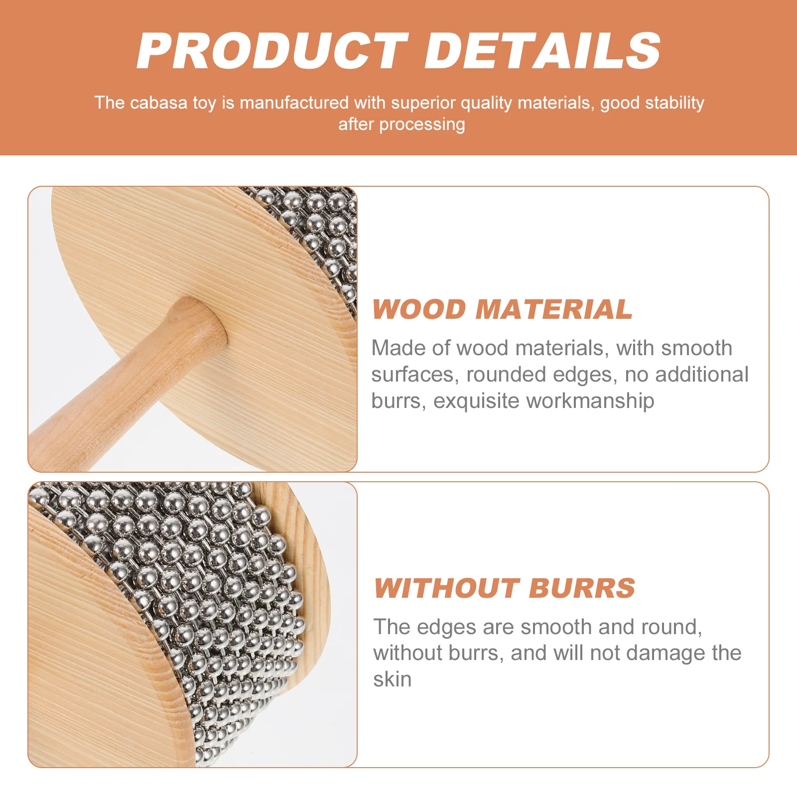 

Metal Percussion Kids Educational Cabasa Sound Musical Instrument For Children Hand Coordination Development