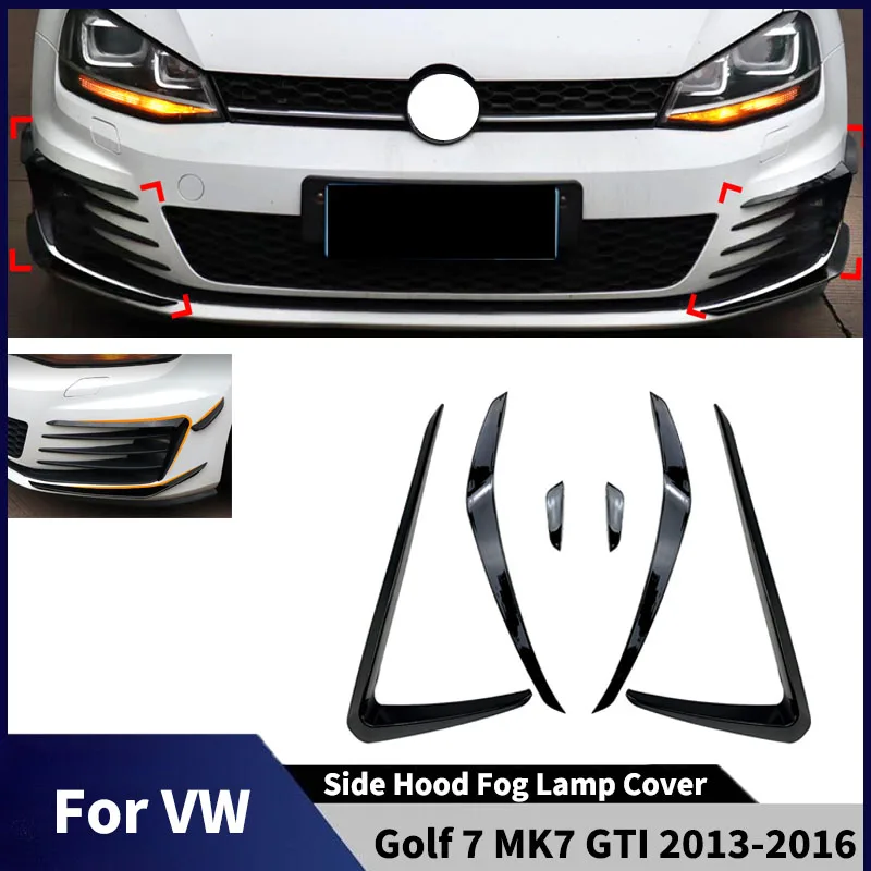 

For Volkswagen Golf 7 MK7 GTI 2013-2016 Car Front Bumper Grille Side Hood Fog Lamp frame air knife Accessories body kit Tuning