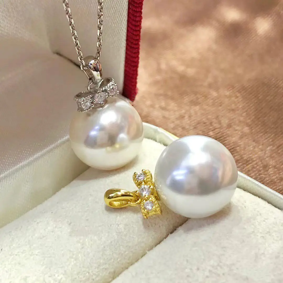

Wholesale S925 Sterling Silver Pendant Mount Base Mountings Findings Parts Fittings Accessories for 10-12mm Pearls 10pcs/lot