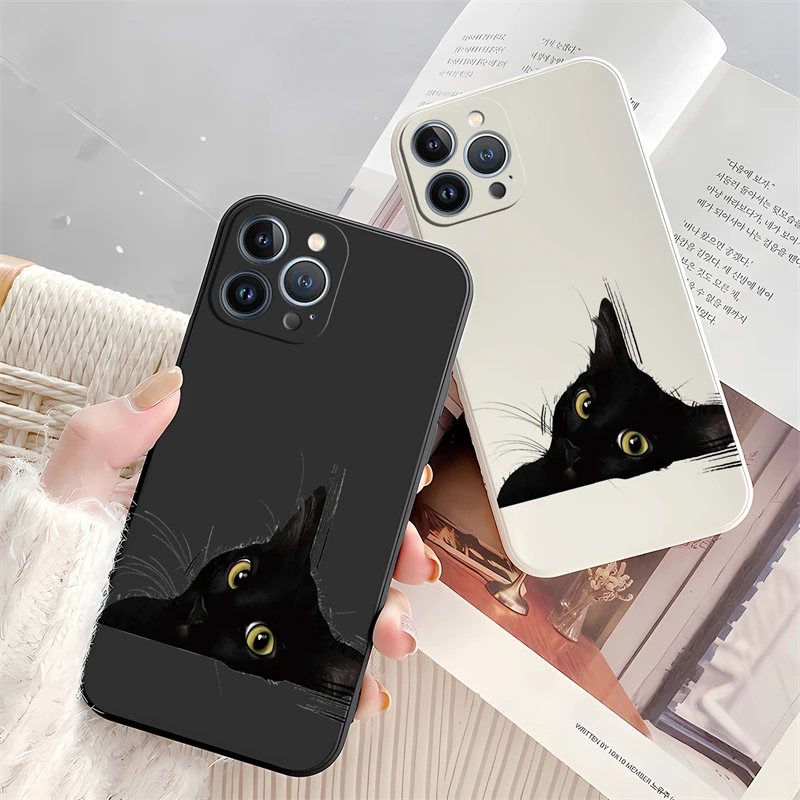 Case for infinix Note 30 Pro 10 11 12 G96 12Pro 8 8i 11S ITEL A56 P36 P37 Smart 7 6 5 4 Cartoon Cute Cat Liquid Silicone Cover