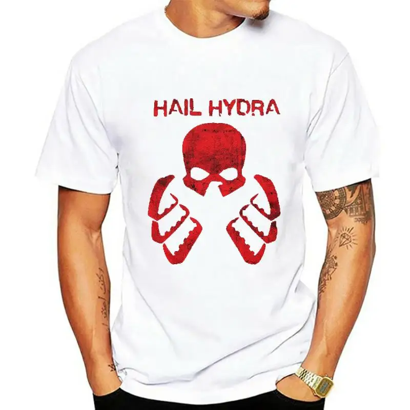 Printed T Shirts Online Popular MenS Short Sleeve Agents Of Shield Hail Hydra O-Neck Tall T Shirt 2022 Short Sleeve Cotton T