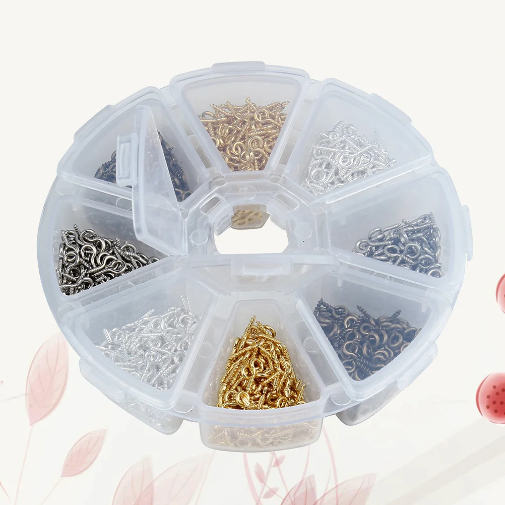 

Screw Eye Rings Threaded Self-Tapping Hooks Ergonomic Design Easy to Use for Crafting Jewelry Making Screw Eye Bails