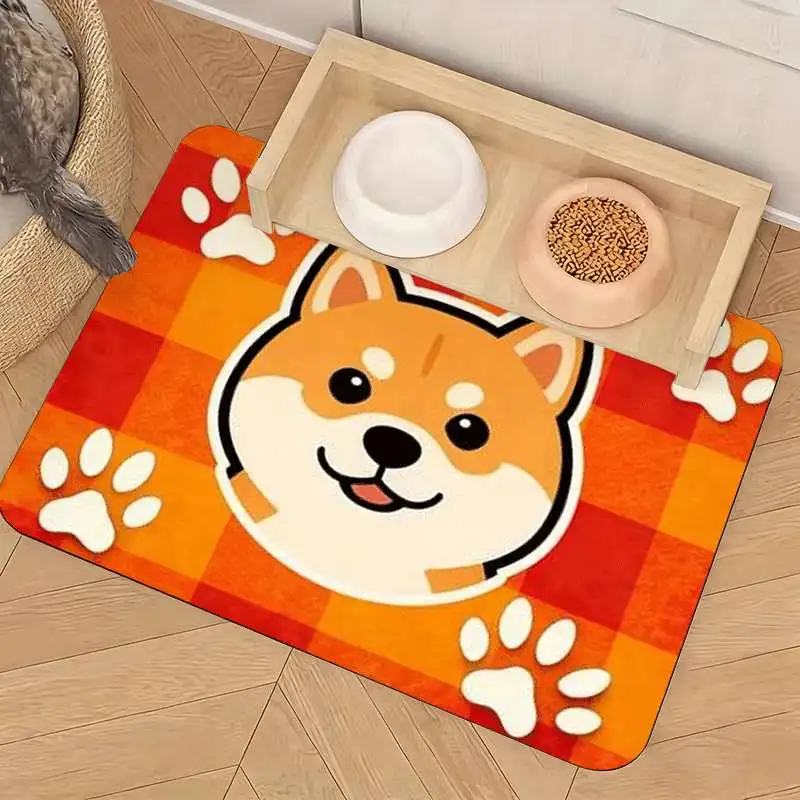 Cute Dog Paw Print Printed Doormat Mat Runner for Pet Owners Entrance Welcome Rug Home Decor Supplies
