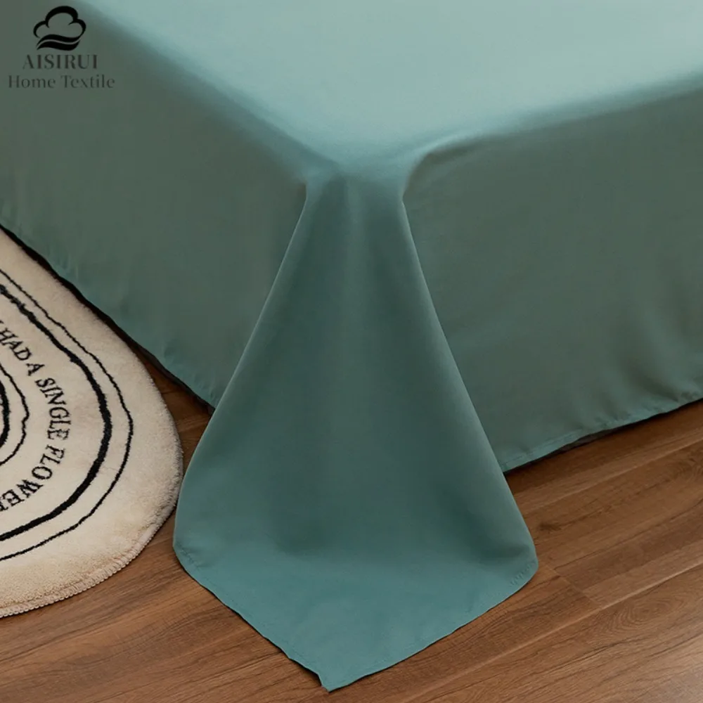AISIRUI Cotton Flat Bed Sheet Soft Comfortable Top Sheet Fade Resistant Bed Sheet King Size Foldable Bed Cover 200x230cm Bedding