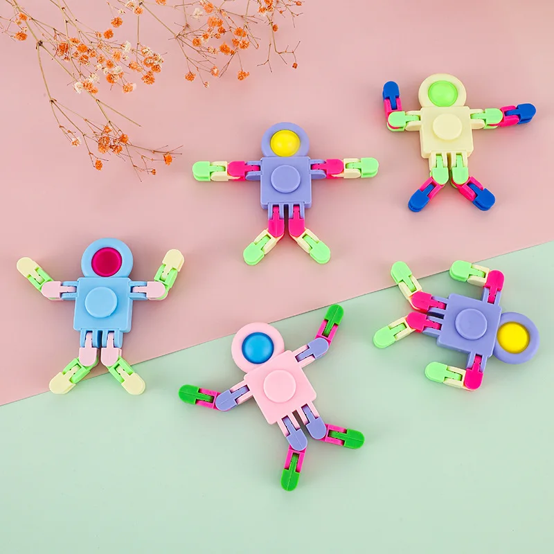 Kinderen Fidget Spinner Keten Mechanische Vervorming Robot POP Squeeze Stress Relief Speelgoed Antistress Tol Tip
