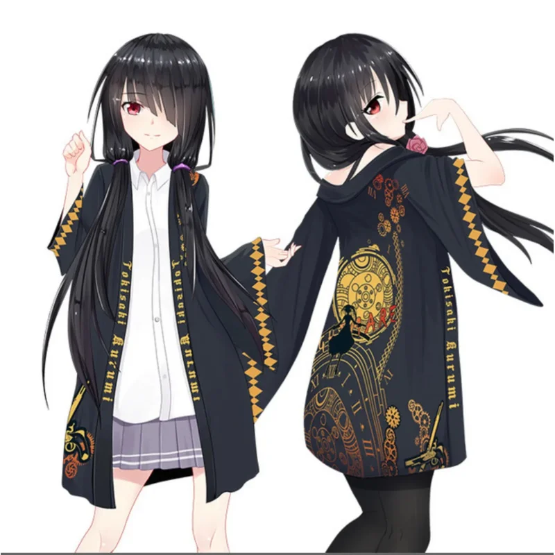 

Новый аниме DATE A LIVE Tokisaki Kurumi костюмы для косплея хаори кошмар кардиган кимоно женская куртка для девочек плащ пижамы халат