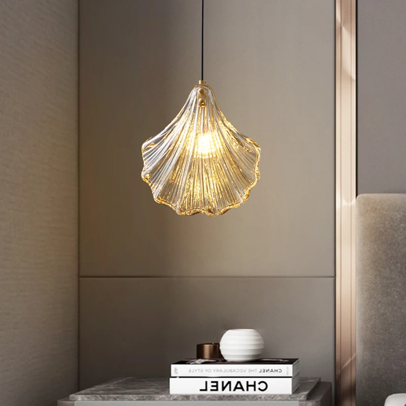 

All-copper bedside chandelier, bedroom design sense, creative personality, bar counter, corridor, aisle, light luxury bedside