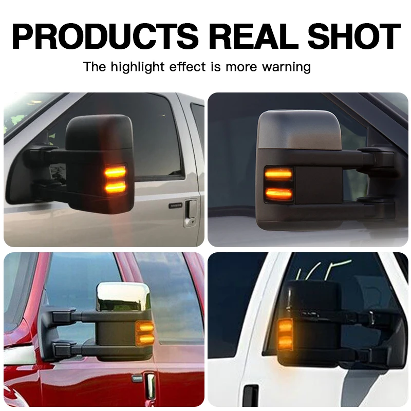 

2PCS For Ford F250 F350 F450 F550 2008 2009 2010 2011 2012 2013 2014 2015 2016 LED Turn Signal Side Mirror Lights Indicator Lamp