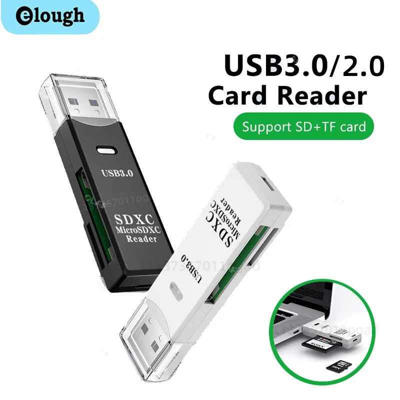 2 In 1 USB Card Reader Usb To Sd Micro Sd Tf Memory Card Adapter for Pc Laptop Accessories Multi Smart Cardreader Card Reader