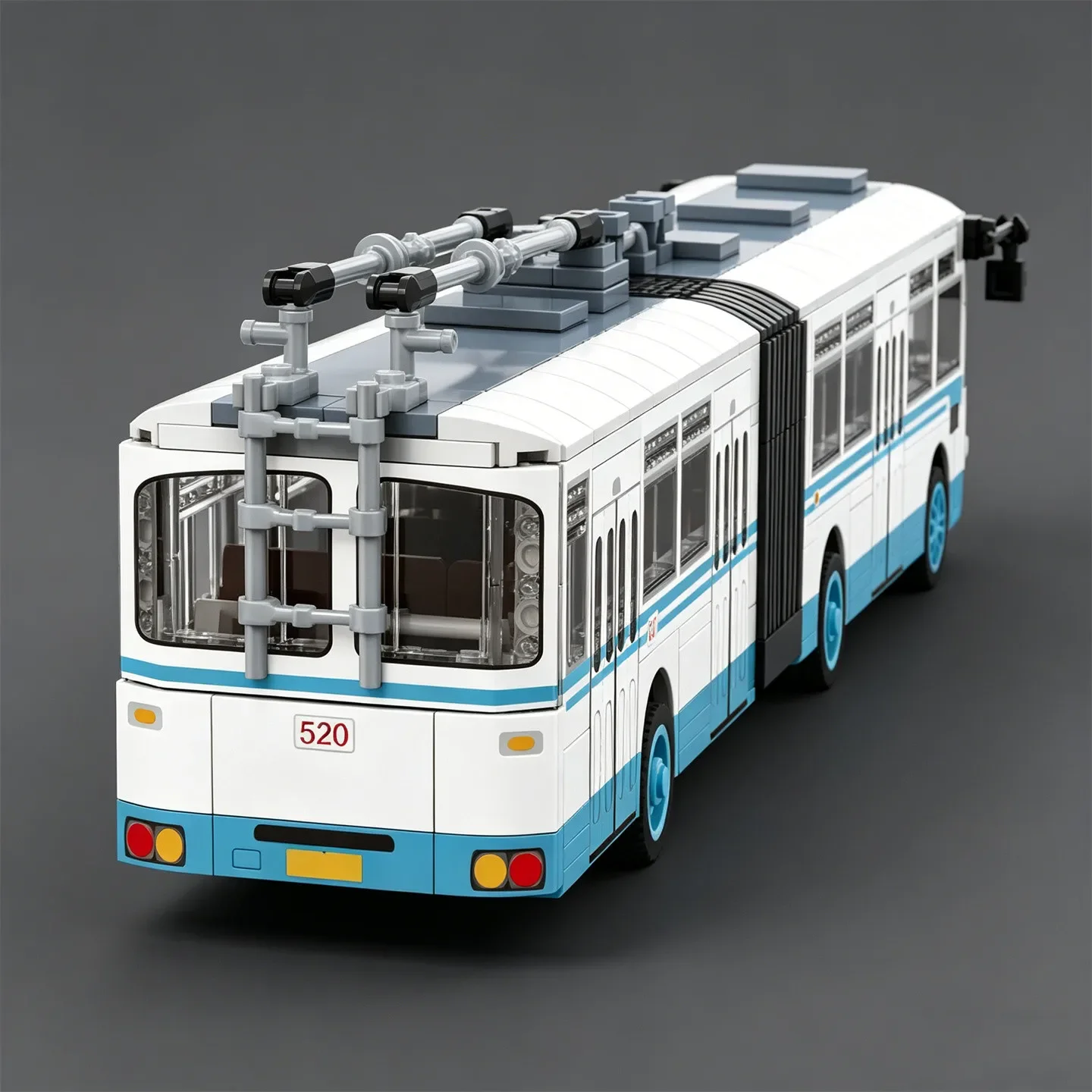 Bus Retro Car NEW City Series Trolleybus Building Blocks Commuter Model Educational Toy for  MOC