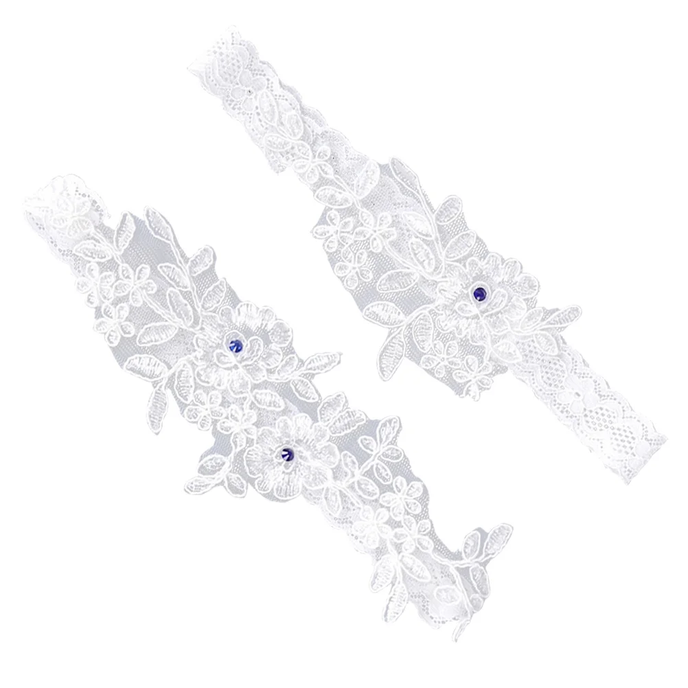 زوج واحد من أربطة الدانتيل للعروس وحفلات الزفاف والزفاف، مادة ممتازة مرنة مناسبة لتزيين وصيفة العروس