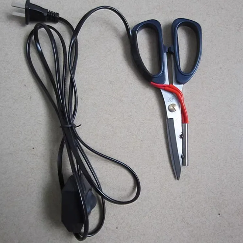 Tesoura de alfaiate de aquecimento elétrico 220V com controlador de interruptor para corte de pano