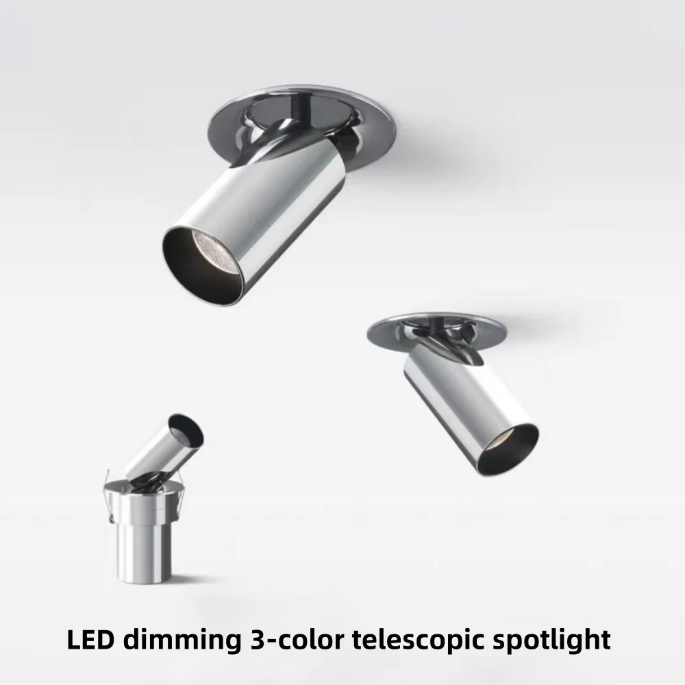 LED luxury electroplated stretch spotlight, universal angle adjustable ceiling light 7W10W12W embedded wall wash light