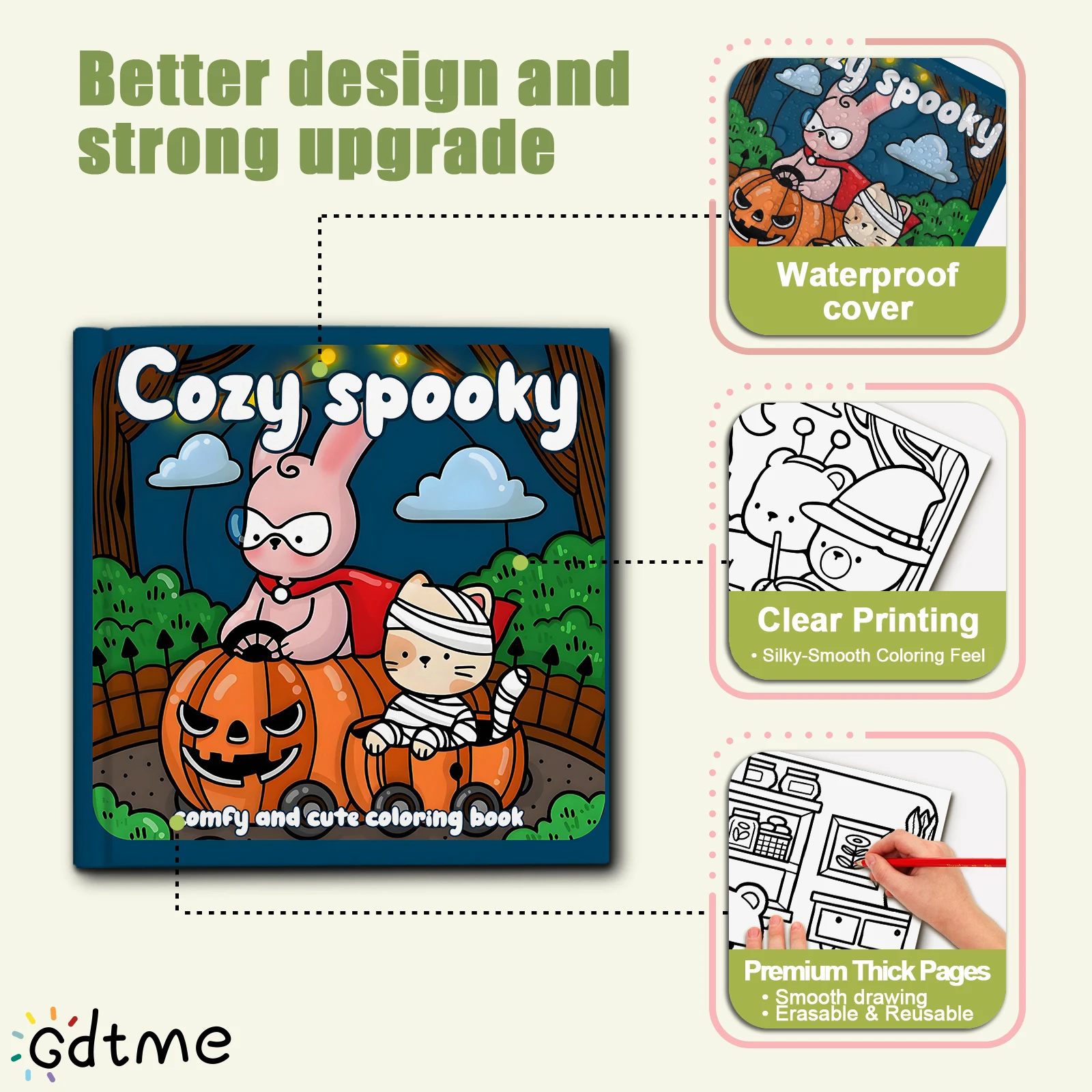 Cozy Spooky Coloring Book For Adults And Teens Featuring Cute Cozy Daily Activities For Relaxation (Cozy Spaces Coloring)