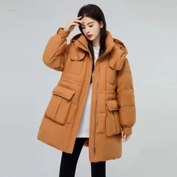 Casual Loose Thick Warm Female Outwear 2024 Women White Duck Down Jacket Hooded Autumn Winter Warm Oversize Puffer Coat