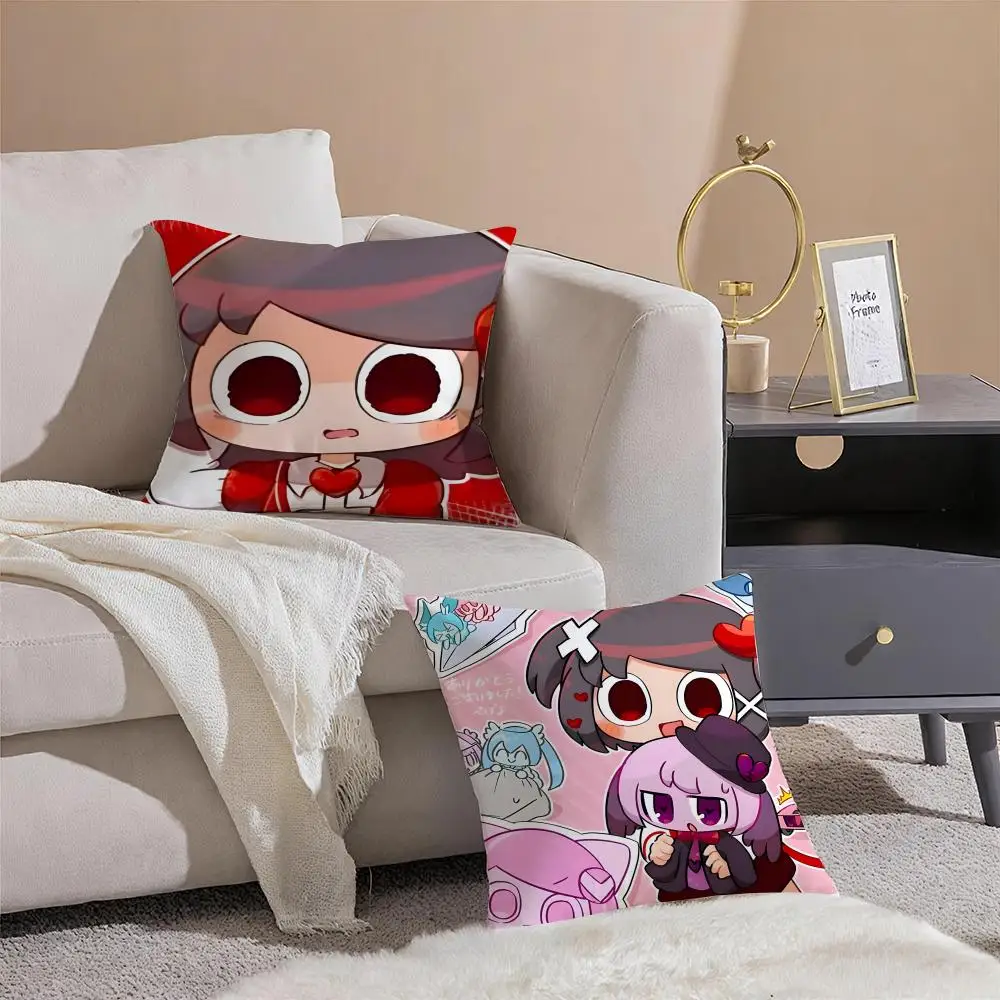 Cute Quirky Vocaloid Japanese P-Pepoyo Cushion Cover Pillowcase Short Plush Invisible zipper Room Sofa Cushion Cover