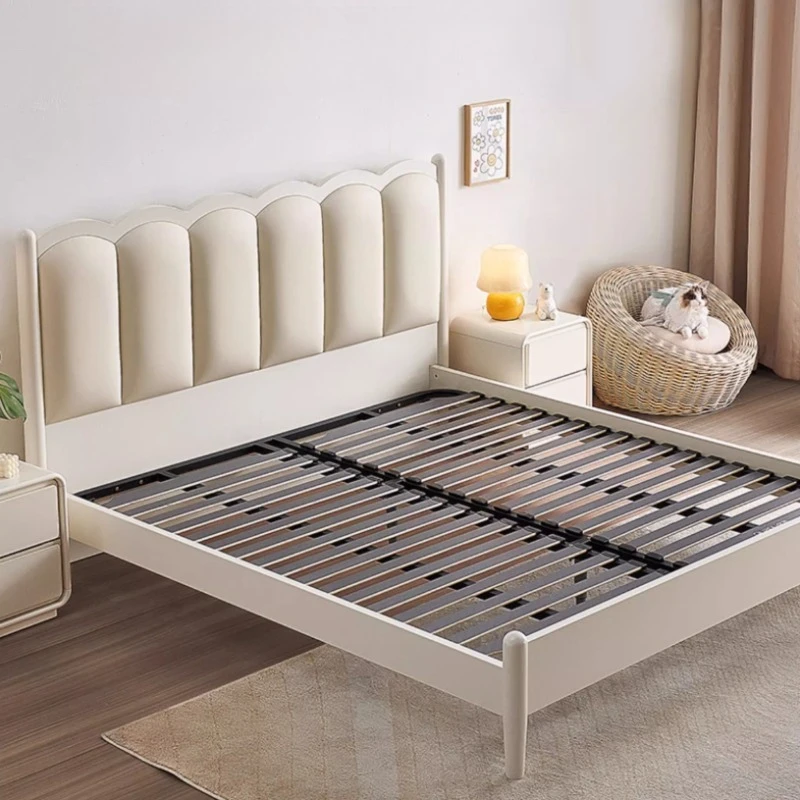 150x200 180x200 سم الحديثة الفرنسية كريم الرياح إطار سرير سرير مزدوج 2 شخص قواعد وإطارات سرير كوين أثاث غرفة نوم #4