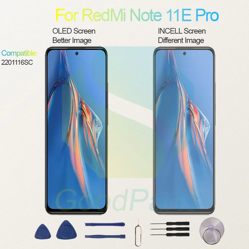 Test Before Ship For RedMi Note 11E Pro Display Touch Screen Digitizer Panel Assembly Lcd Screen 2201116SC Note 11E Pro Screen D