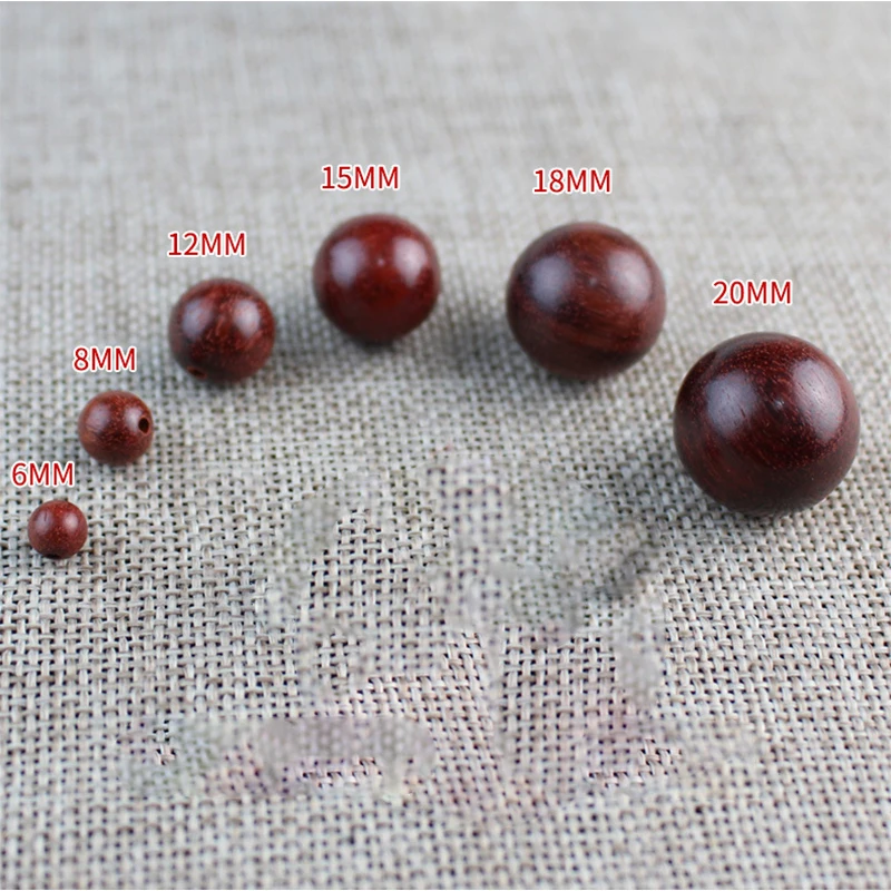 1pack Natural Black/Red Sandalwood Wood Round Beads 6-20mm Multi Size Bracelets Necklace Wooden Ball Bead Spacers DIY Jewelrys