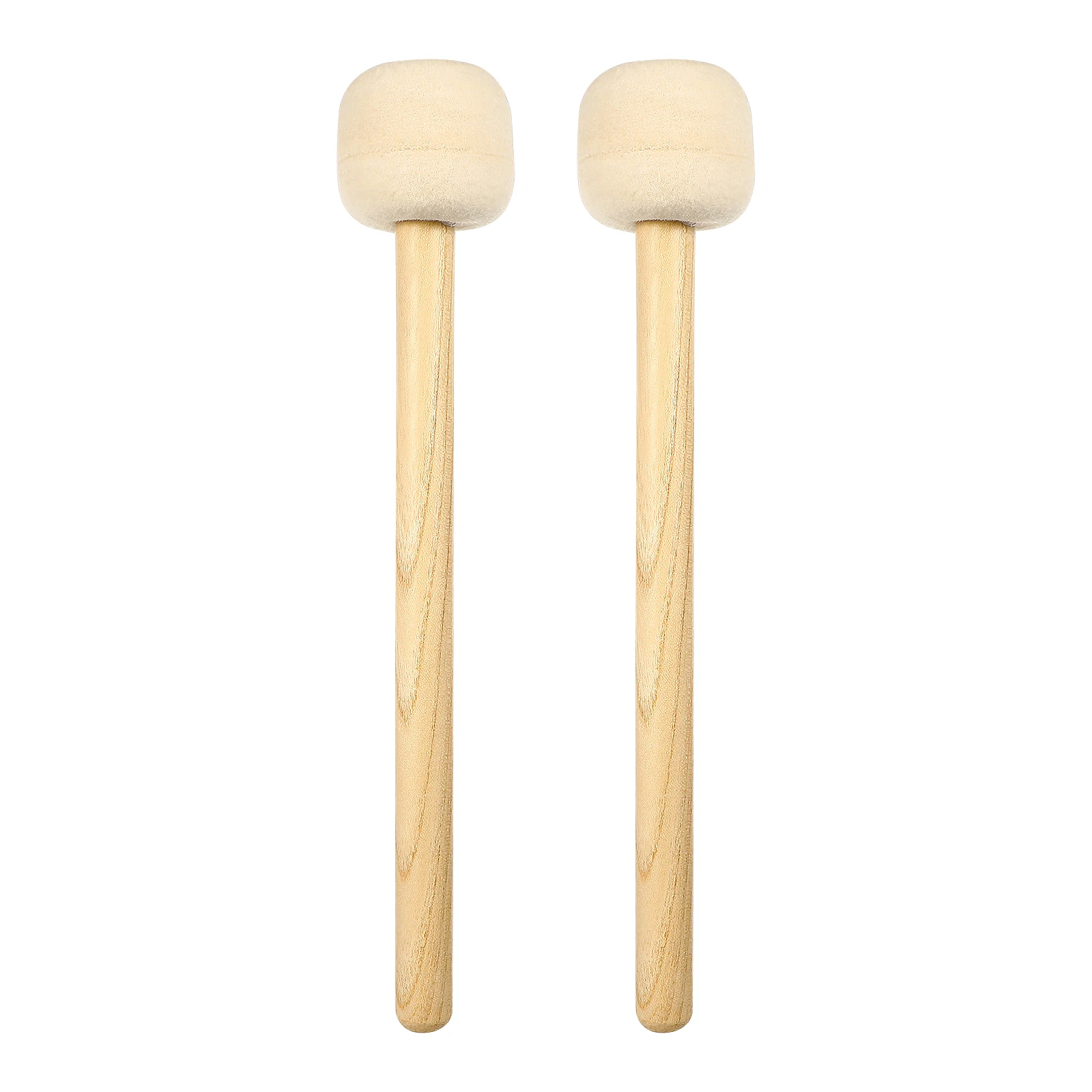

2pcs Wool Felt Head Drumsticks Sturdy Wood NonSkid Grip Suitable Beginners Students Musicians Practice Concerts Percussion