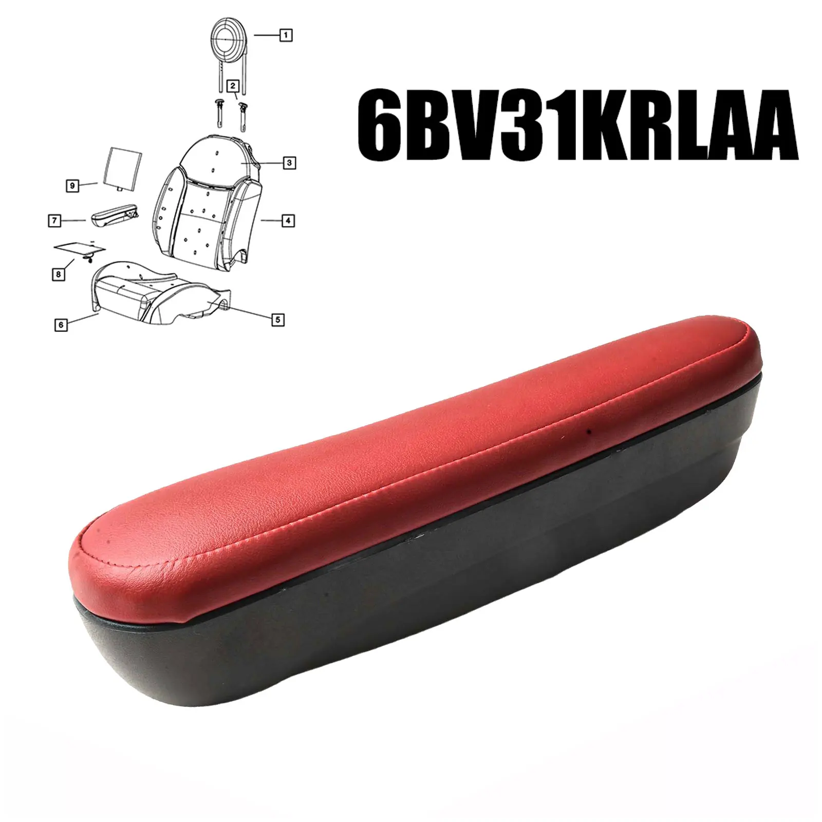 

Armrest Replacement Front Seat Armrest Vehicle Maintenance Black 6BV31KRLAA Non-deformation For FIAT 500 2016-2019