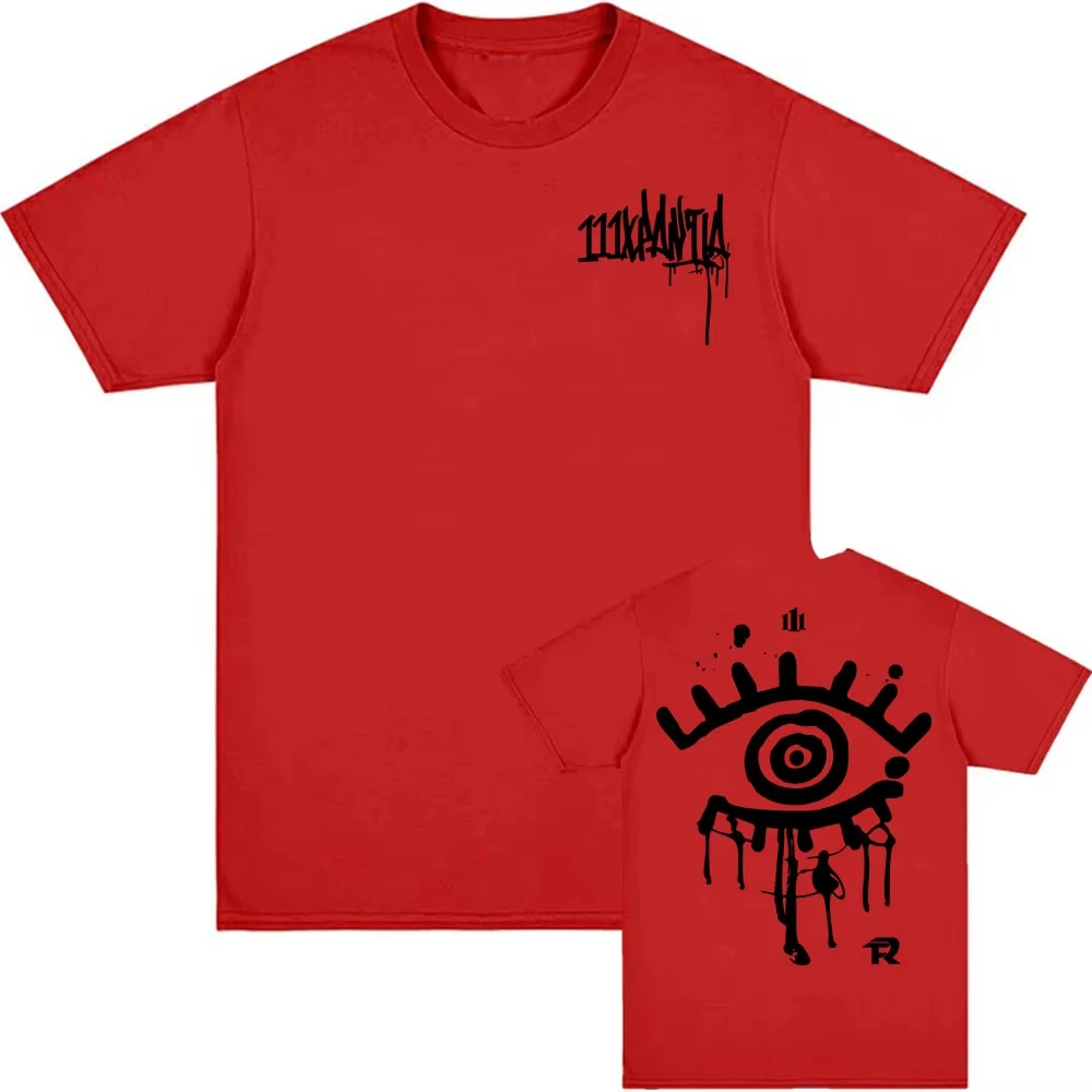 111XPANTIA Force Regida Printed Cotton T-shirt Music Style Men's Streetwear, Casual and Comfortable Cotton Short-sleeved T-shirt