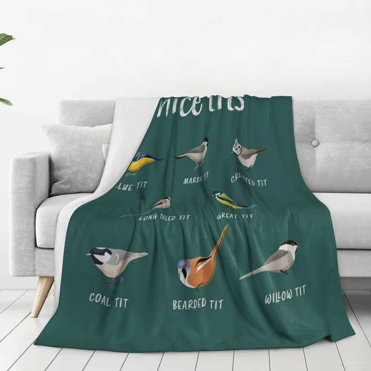 Nice Tits Funny Bird Watching Gift For Birder Men And Women Blanket Flannel Sofa Throw Blankets For Couch Bedding Travel