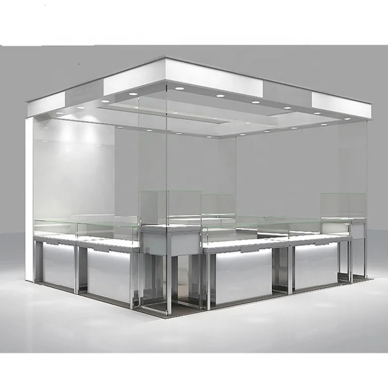 Custom. shopping mall jewelry kiosk display counter stand high grade jewelery store display furniture