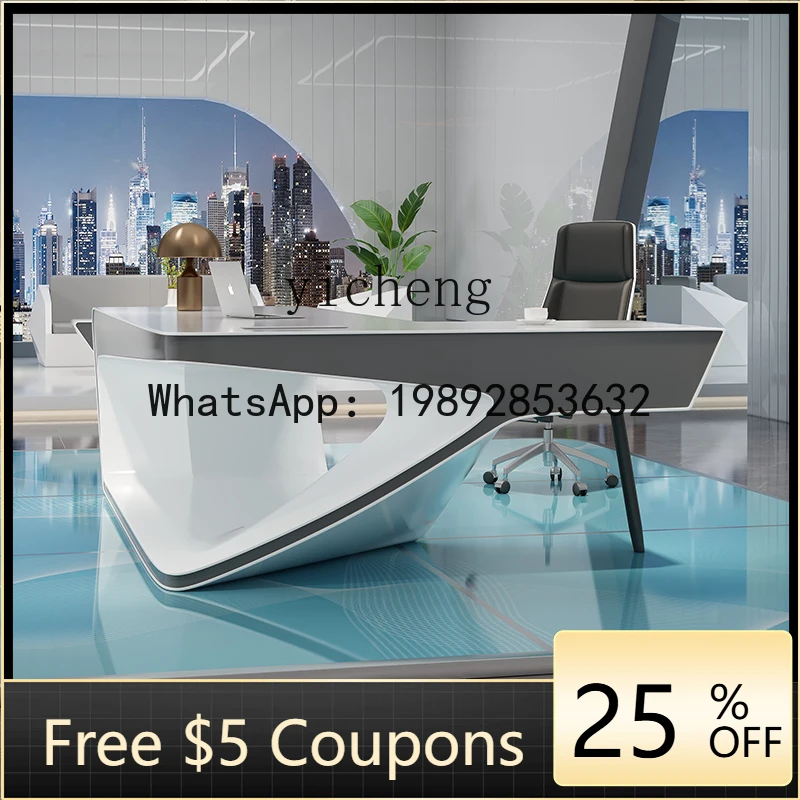 

T29 paint boss table simple modern office president large class desk technology office desk and chair combination