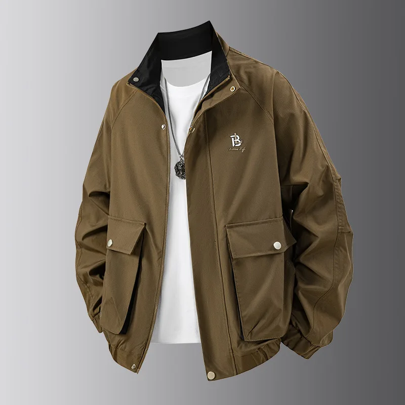 

New 2025 Men's Trendy Workwear Classic Fashionable Simple Jacket Casual Trendy Versatile Men's Clothing