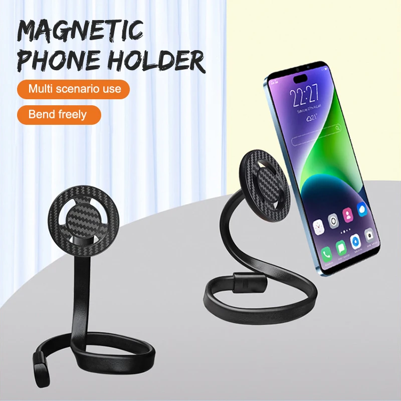 

Мягкий магнитный держатель для телефона, подставка-кронштейн для MagSafe для IPhone, регулируемый на 360 градусов гибкий поворотный кронштейн для телефона для видео видеоблога