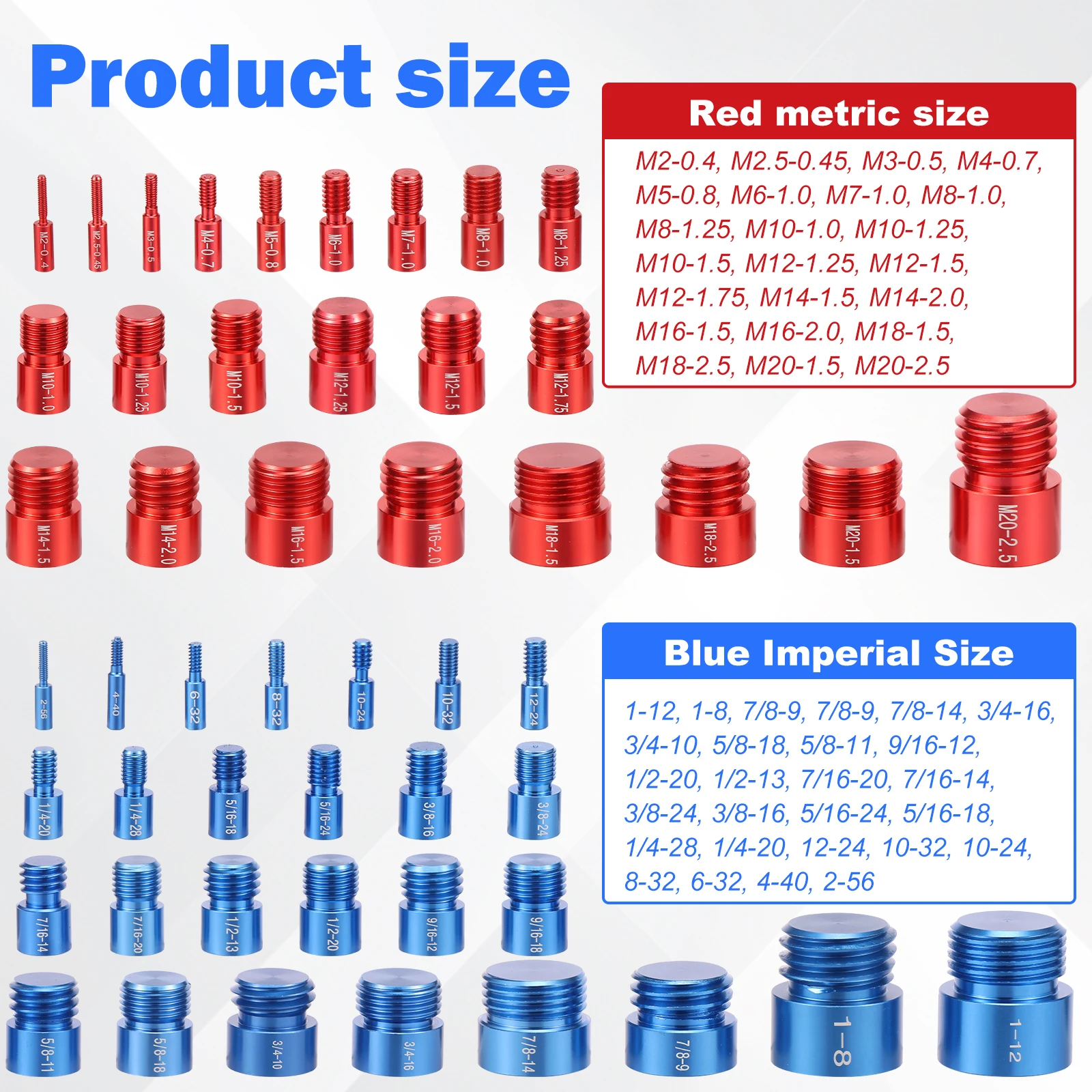 50PCS Nut Bolt Thread Checker Size Gauge Thread Gauge for Detecting Fixed Bolts or Threaded Holes Metric Imperial Bolt Nut Gauge