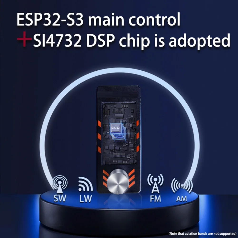 1Pc Black SI4732 Portable Radio Control Full Band With Hi-Z For FM AM LSB USB Shortwave Monitoring Device
