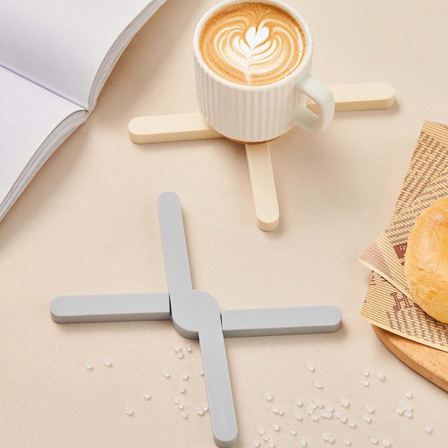 

OANKR X-shaped Silicone Mat for Kitchen Counter, Nonskid Heat Resistant Desk Saver Pad, Multipurpose Mat, Placemat, Kitchen Tool