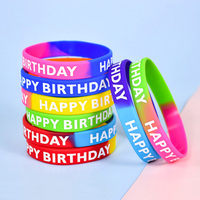 10/20Pcs Happy Birthday Rubber Bracelets Kids Birthday Party Decoration Favors Guests Gift Goodie Bag Pinata Filler Supplies