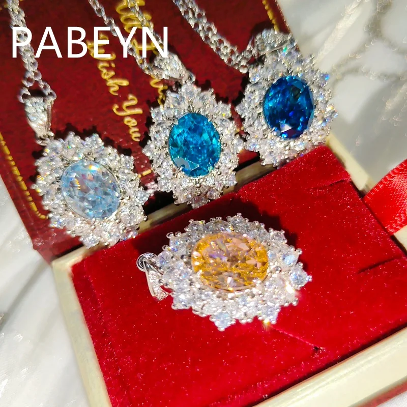 

925 Sterling Silver Stylish Exquisite Ice Flower Cut Sunflower Necklace Inlaid with Crystal Zircon Birthday Anniversary Gift